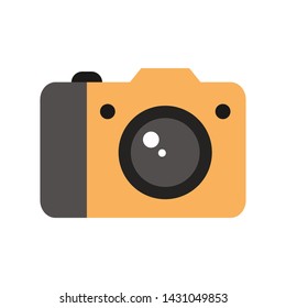 Vector illustration of colorful flat digital camera. 