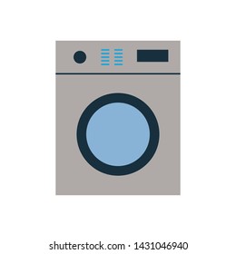 Vector illustration of colorful flat washing machine.  