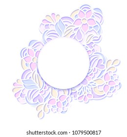 Vector illustration of colorful floral frame on white background