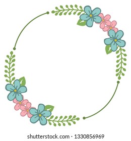 Vector illustration colorful floral frame wit background hand drawn