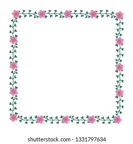 Vector illustration colorful floral frame for invitation card hand drawn