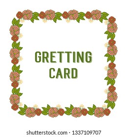 Vector illustration colorful floral frame design for invitation of greeting card hand drawn