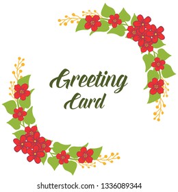 Vector illustration colorful floral frames blooms with greeting card writing hand drawn