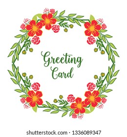 Vector illustration colorful floral frames blooms with greeting card writing hand drawn