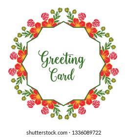 Vector illustration colorful floral frames blooms with greeting card writing hand drawn