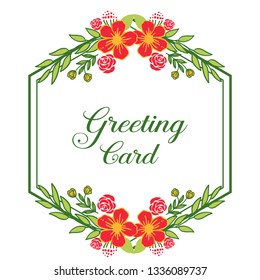 Vector illustration colorful floral frames blooms with greeting card writing hand drawn