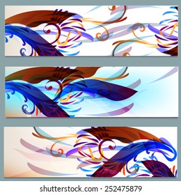 Vector illustration with colorful floral patterns