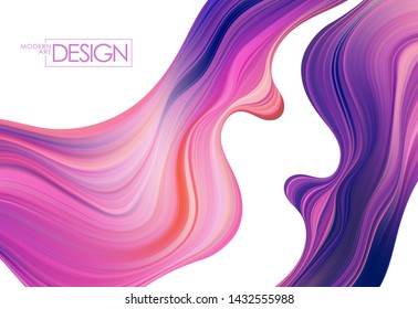 Vector illustration: Colorful flow background. Wave Liquid shape. Abstract design.