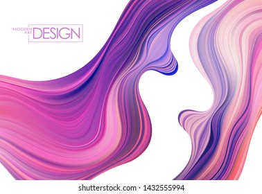 Vector illustration: Colorful flow background. Wave Liquid shape.