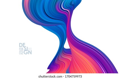 Vector illustration: Colorful flow background with bstract wave liquid shape. 