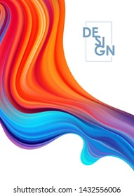 Vector illustration: Colorful flow poster background. Wave Liquid shape. Modern design
