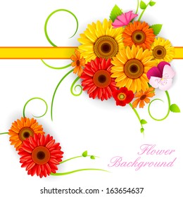 vector illustration of colorful Flower background