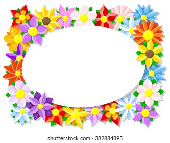 vector illustration of a colorful flower border