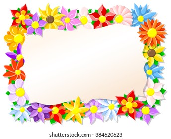 vector illustration of a colorful flower border