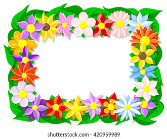vector illustration of a colorful flower border