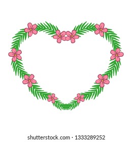 Vector illustration colorful flower frames in the form of love hand drawn
