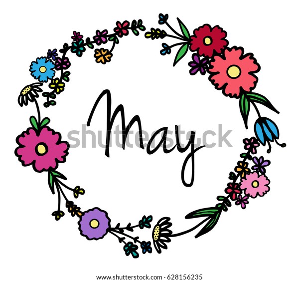 Vector Illustration Colorful Flower Wreath Spring Stock Vector Royalty Free