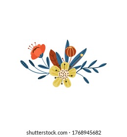 Ilustración vectorial con flores de colores