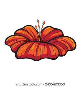 Vector illustration of colorful flowers with black outline. Suitable for designing clothes, stickers, bags, jackets, etc