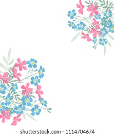 Vector illustration of colorful flowers. Floral decorations on a white background.