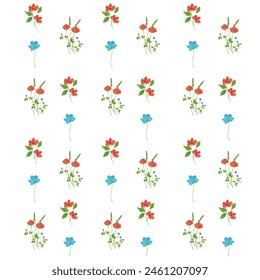 Vector Illustration Colorful Flowers Pattern Watercolor