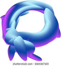 Vector illustration of a colorful fluid 3d objects smoothly flowing into each other. Liquid color background. Multicolored geometric wallpaper.