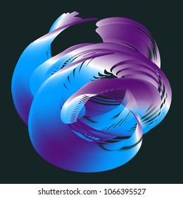 Vector illustration of a colorful fluid 3d objects smoothly flowing into each other. Liquid color background. Multicolored geometric wallpaper.