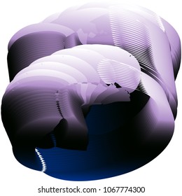 Vector illustration of a colorful fluid 3d objects smoothly flowing into each other. Liquid color background. Multicolored geometric wallpaper. Strange alien structure.