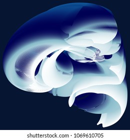 Vector illustration of a colorful fluid 3d objects smoothly flowing into each other. Liquid color background. Multicolored geometric wallpaper. Strange alien structure.