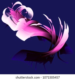 Vector illustration of a colorful fluid 3d objects smoothly flowing into each other. Liquid color background. Multicolored geometric wallpaper.