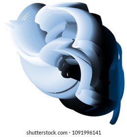 Vector illustration of a colorful fluid 3d objects. Futuristic techno concept. Complex extraterrestrial structure. Creative background consisting of a liquid shapes