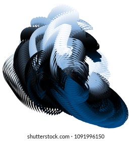 Vector illustration of a colorful fluid 3d objects. Futuristic techno concept. Complex extraterrestrial structure. Creative background consisting of a liquid shapes