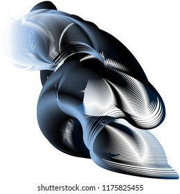 Vector illustration of a colorful fluid 3d objects. Futuristic techno concept. Complex extraterrestrial structure. Creative background consisting of a liquid shapes.