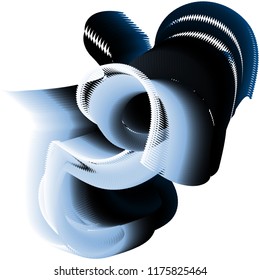 Vector illustration of a colorful fluid 3d objects. Futuristic techno concept. Complex extraterrestrial structure. Creative background consisting of a liquid shapes.