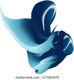 Vector illustration of a colorful fluid 3d objects. Futuristic techno concept. Complex extraterrestrial structure. Creative background consisting of a liquid shapes.