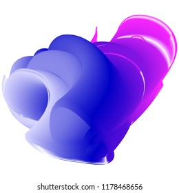 Vector illustration of a colorful fluid 3d objects against white backdrop. Futuristic techno concept. Complex extraterrestrial structure. Creative background consisting of a liquid shapes.