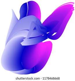 Vector illustration of a colorful fluid 3d objects against white backdrop. Futuristic techno concept. Complex extraterrestrial structure. Creative background consisting of a liquid shapes.