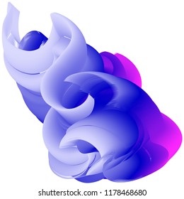 Vector illustration of a colorful fluid 3d objects against white backdrop. Futuristic techno concept. Complex extraterrestrial structure. Creative background consisting of a liquid shapes.