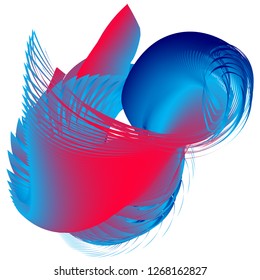 Vector illustration of a colorful fluid 3d objects smoothly flowing into each other. Liquid color background. Multicolored geometric wallpaper.