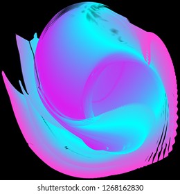 Vector illustration of a colorful fluid 3d objects smoothly flowing into each other. Liquid color background. Multicolored geometric wallpaper.