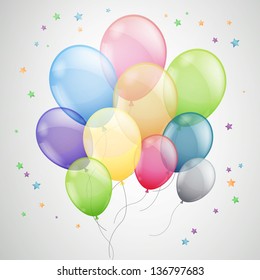 Vector Illustration of  Colorful Flying Balloons