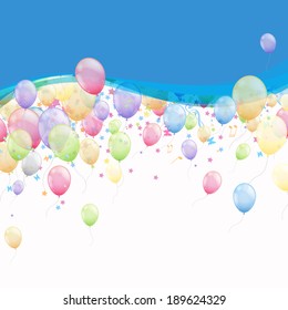 Vector Illustration of Colorful Flying Balloons