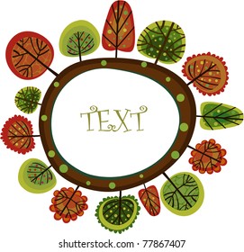 Vector illustration of colorful forest.