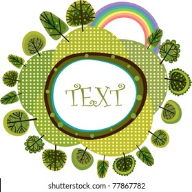 Vector illustration of colorful forest.