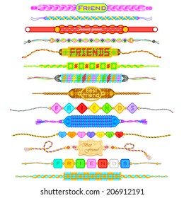 Vector Illustration Of Colorful Friendship Bands