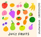 Vector illustration of colorful fruit