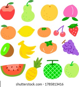 Vector illustration of colorful fruit
