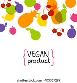 Vector Illustration of a Colorful Fruit Background