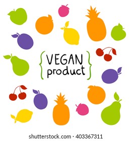 Vector Illustration of a Colorful Fruit Background