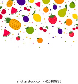 Vector Illustration of a Colorful Fruit Background